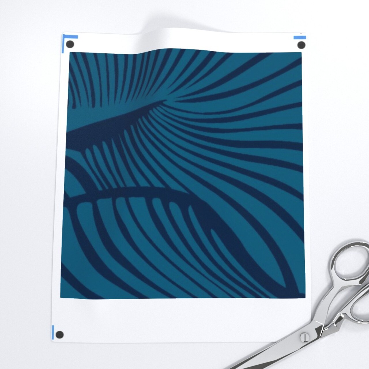 Blue Tropical Hawaii Hawaiian Fan Palm Trees Paradise Zebra Stripes Beach House Palms Summer Coastal Custom Removable Wallpaper by Spoonflower Peel & Stick Wallpaper 2FT Wide